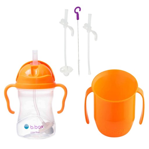 B.BOX BIDON с соломинкой 240 мл KID-BOTTLE для детей ОРАНЖЕВЫЙ