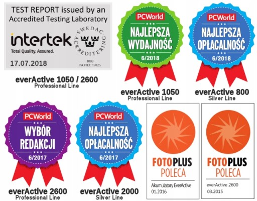 8 x R6/AA everActive Ni-MH емкостью 2600 мАч, готовые к использованию