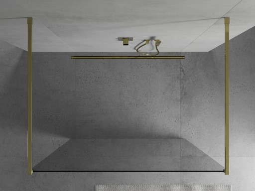 MEXEN KIOTO ŚCIANKA PRYSZNICOWA WOLNOSTOJĄCA 120 x 200 CM ZŁOTA szkło 8 mm