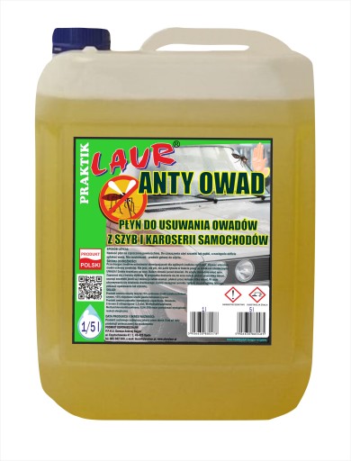 PŁYN DO USUWANIA OWADÓW Z SZYB I KAROSERI SAMOCHODÓW ANTYOWAD (OP.5L) Laur