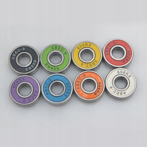 Комплект из 8 подшипников для скейтборда Abec-9, 8 мм, 608rs,