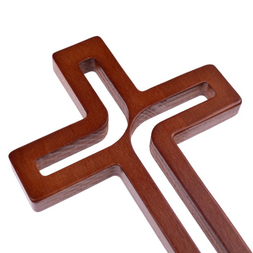 Nowoczesny drewniany krzyż wiszący 30 cm