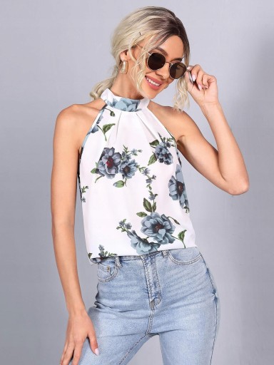 SHEIN BLUZKA DAMSKA BIAŁA PRINT 36 S