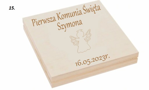 DREWNIANE PUDEŁKO na pieniądze NA KOMUNIE ŚWIĘTĄ
