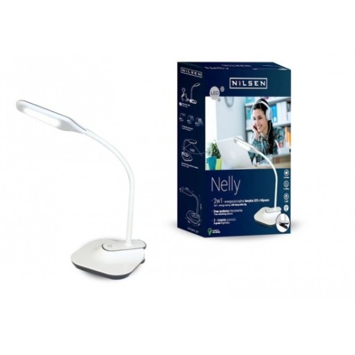НАСТОЛЬНАЯ ЛАМПА NILSEN NELLY БЕЛАЯ КЛИП 11,5 Вт LED