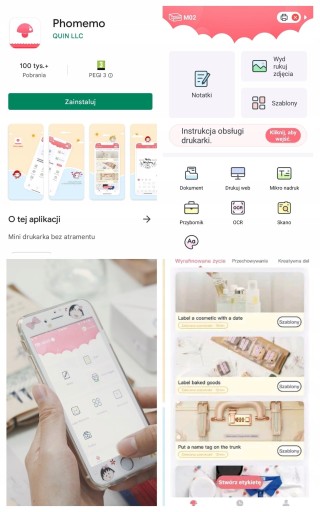 Мини-портативный термопринтер Phomemo M02 PRO, наклейки для детских заметок