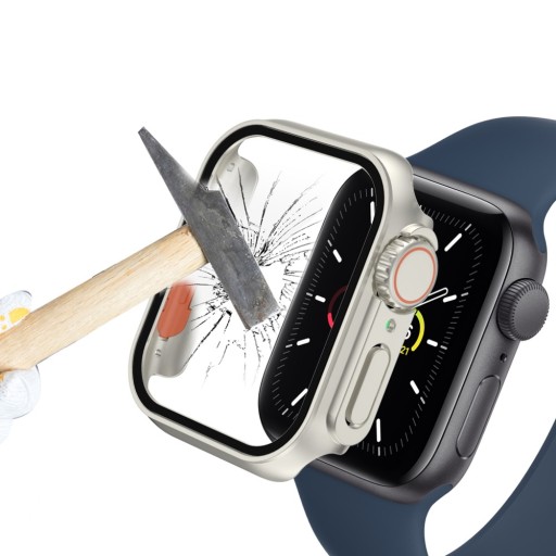 Case + Glass for Apple Watch 4 5 6 SE 44 мм | Жилищное покрытие Отличные цвета