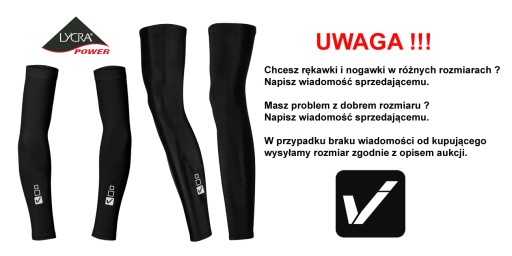 Komplet rękawki - nogawki Vezuvio Lycra czarne z odblaskiem rozmiar XL