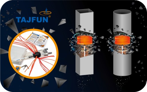Щетка для чистки дымохода снизу для дрели Tajfun 9 м + 2 головки