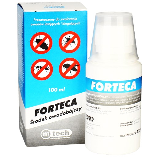 ŚRODEK NA KOMARY KLESZCZE MRÓWKI PLUSKWY FORTECA PERMETRYNA 40% 100ML