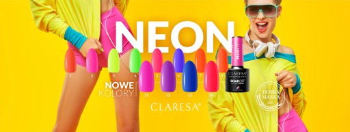 CLARESA NEON ГИБРИДНЫЙ ЛАК ДЛЯ НОГТЕЙ 5 мл NEON 5