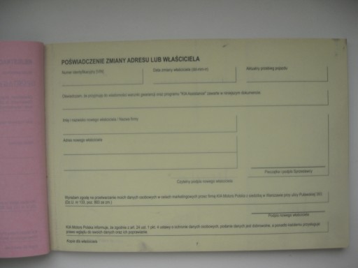 KIA książka serwisowa PL 2010/2011 rok oryginalna