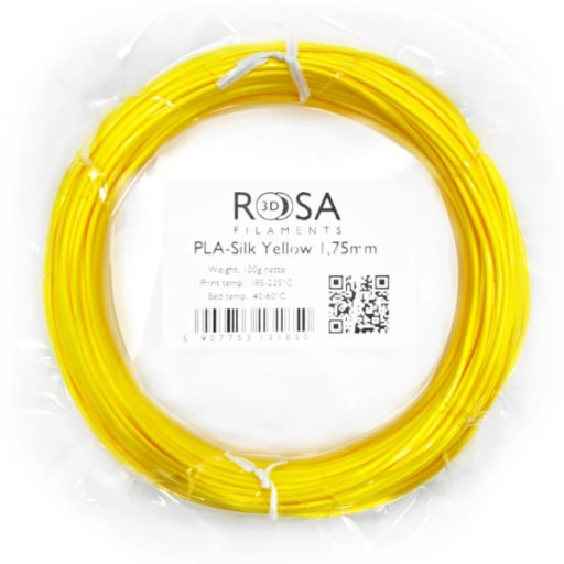 Нить PLA Silk Rosa3D Желтый Желтый 100г