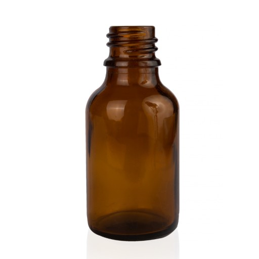 Butelka szklana 50 ml brązowa z atomizerem białym