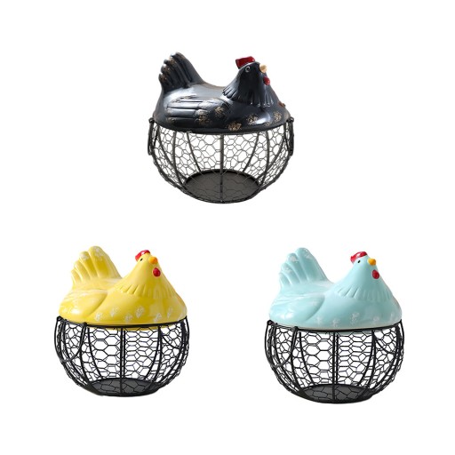 Metalowa ceramiczna ozdoba na kurę – piękna,