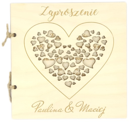 Zaproszenie na ŚLUB ŚLUBNE Drewniane SKLEJKA
