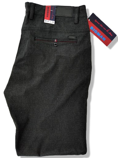 SPODNIE MĘSKIE ELEGANCKIE STALOWE W38 100 - 102 CM