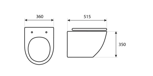 CZARNY MAT MISA WC RIMLESS Lavita+ DESKA SLIM