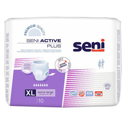 Впитывающие трусики Seni Active Plus идеальны на ночь. Размер XL.