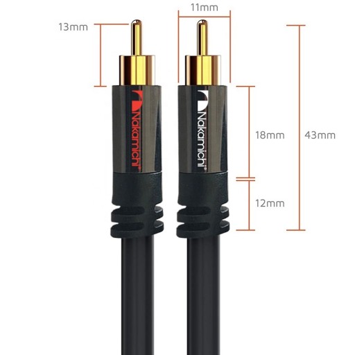 Кабель NAKAMICHI 1RCA-2RCA для сабвуфера, тип Y, 5м