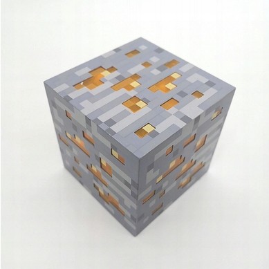 MINECRAFT LAMPKA NOCNA RUDA ZŁOTA BLOK FIGURKA