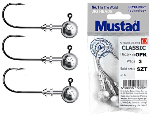Główka jigowa Mustad Classic (3szt.) 3/0 17,5g