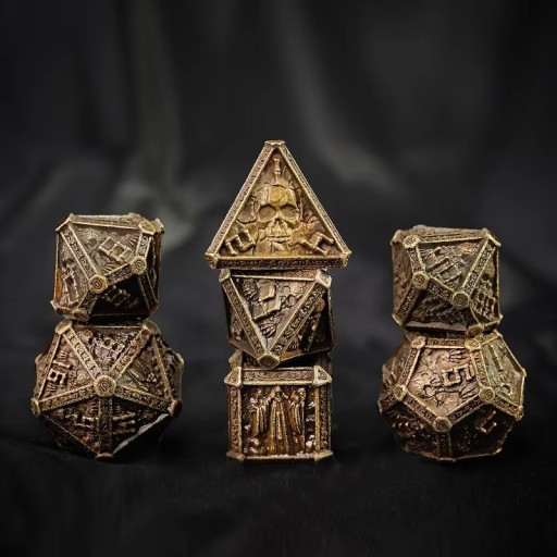 NEKROKRĄG ZESTAW 7 METALOWYCH KOŚCI RPG