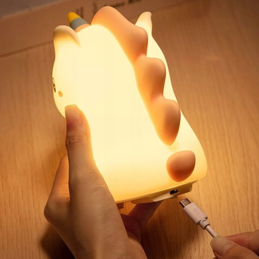 Lampka Nocna Jednorożec LED Silikonowa 6 kolorów na USB