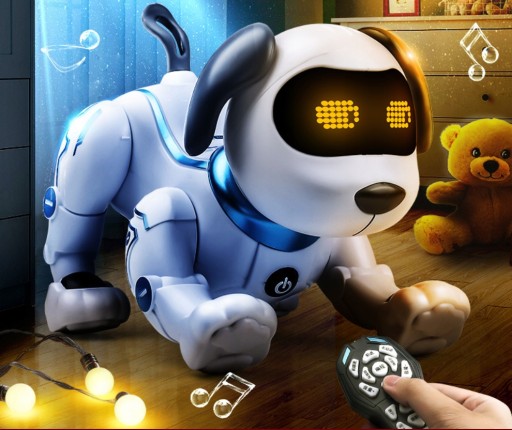 INTERAKTYWNY ROBO PIES ZDALNIE STEROWANY GŁOSEM, ŚWIECĄCE JOJO, LED