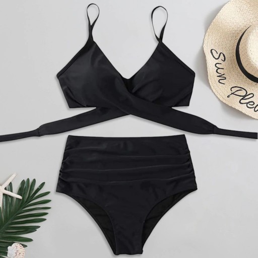 DWUCZĘŚCIOWY STRÓJ KĄPIELOWY BIKINI WYSOKI STAN L