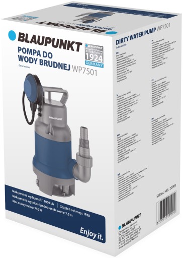 Погружной насос Blaupunkt для грязной воды 750 Вт 11000 л/ч