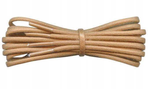 WOSKOWANE Sznurówki BEŻOWE Sznurowadła 200 cm GRUBE 0,5 Okrągłe 5 mm G16-03