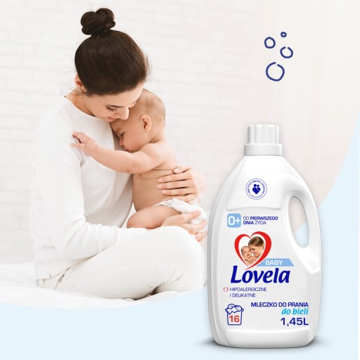 LOVELA Baby Zestaw Hipoalergiczne Mleczko do Prania Koloru i Bieli 3x 1.45l