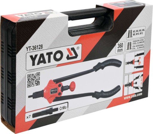 РУЧНАЯ ЗАКЛЕПКА-ГАЙКА М3-М12 360 мм YATO