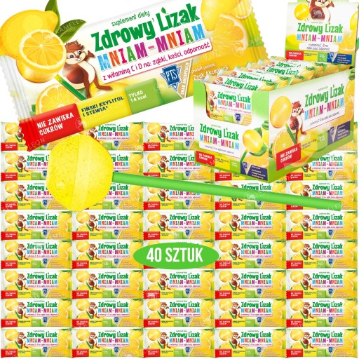 ZDROWY LIZAK KULKA CYTRYNOWY Witamina C 40szt.