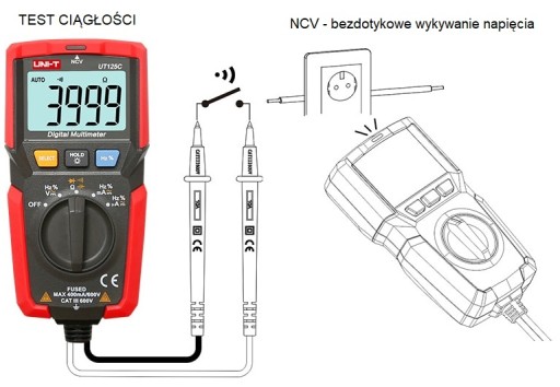 Карманный измеритель переменного/постоянного тока CURRENT VOLTAGE UT125C