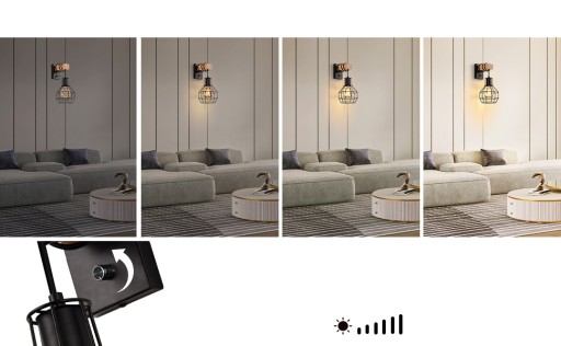 LAMPA KINKIET ŚCIENNY DREWNO LOFT VINTAGE SALON SYPIALNIA SCHODY HOL