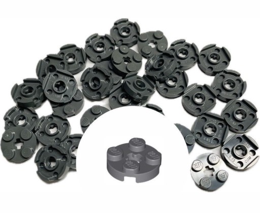 LEGO Brick 20шт Тарелка круглая 2x2 DBG Dark Grey 4032