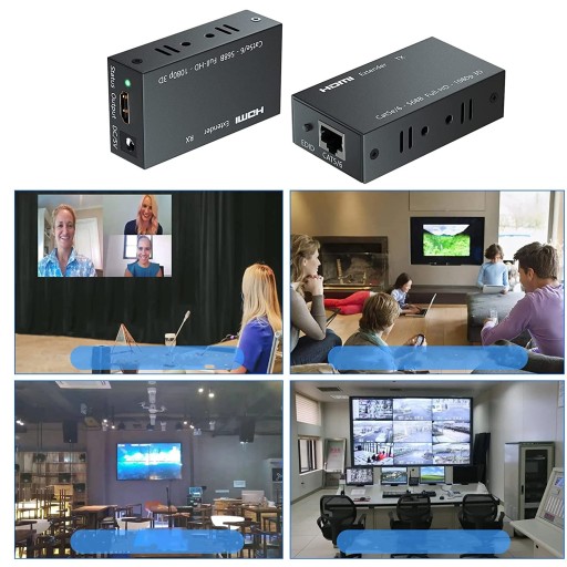 КОНВЕРТЕР-ЭКСТЕНДЕР HDMI-LAN ЧЕРЕЗ ВИТОЙ КАБЕЛЬ RJ45 ДЛИНОЙ 60М