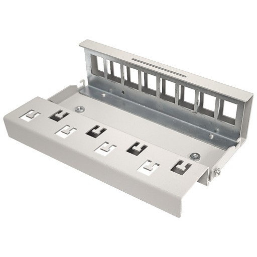 Patchpanel 8 portów pusty pod keystone 8x RJ-45 1U na szynę DIN desktop