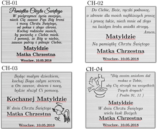 SREBRNY OBRAZEK PAMIĄTKA CHRZTU ŚW. CHRZEST GRAWER