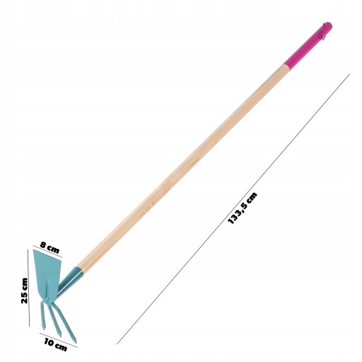 MOTYKA MOTYCZKA OGRODOWA DO KOPANIA KOPACZKA Z WIDEŁKAMI 10cm DAMSKA 134cm
