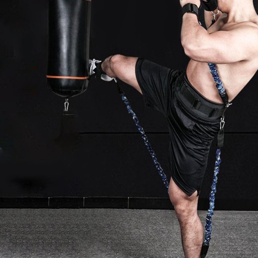 Boxing Resistance Bands Set with Storage Bag for Track and 150lbs Blue