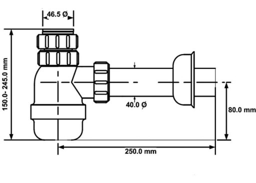 Сифон для мойки Mcalpine HC2WM-40 40 мм