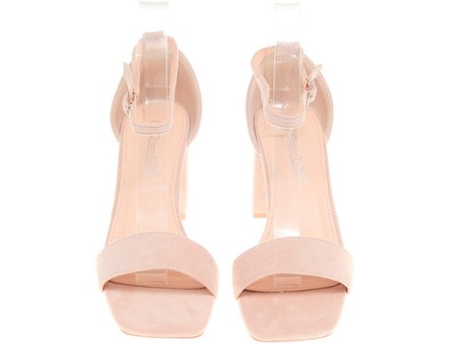 ZAMSZOWE SANDAŁY NA SŁUPKU Pink r.39