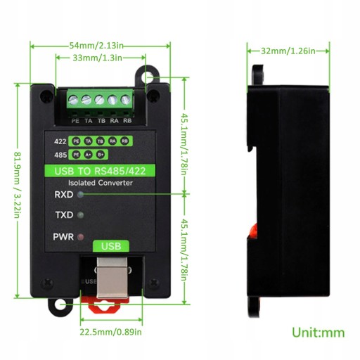USB к RS485 RS422 промышленный изолированный