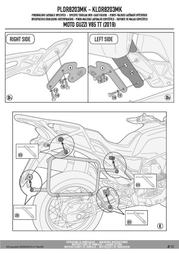 Givi Stelaż kufrów bocznych Moto Guzzi V85 TT (19-23) PLOR8203MK