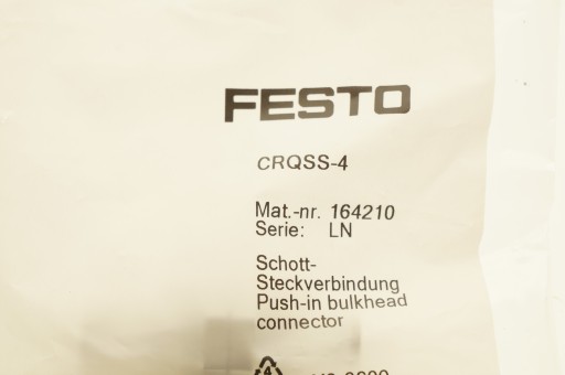 Перегородочный разъем FESTO CRQSS-4 из нержавеющей стали