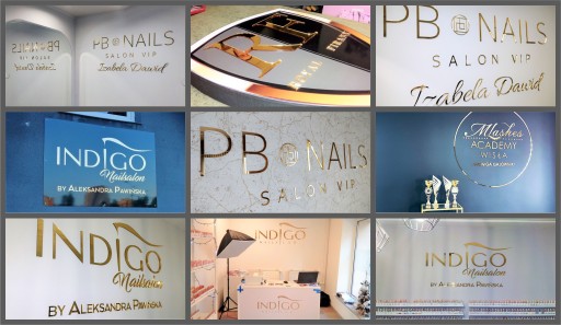 Logo 3D złote srebrne plexi lustrzane litery plexi