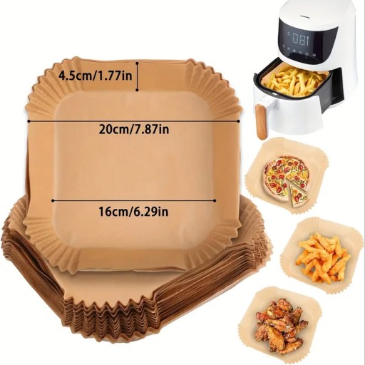 Бумажная вставка в Fryer Fryer Fryer 16x16x4,5см 50 ПК